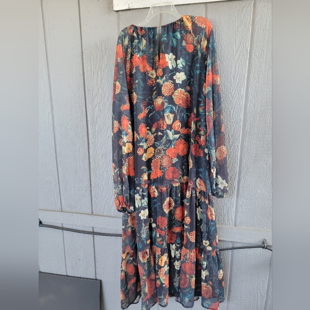 Ivy City Co Imogen Moody Floral Tiered Skirt Maxi Dress 1X - Picture 11 of 12